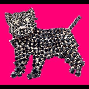 Affenpinscher Dog Pin - Swarovski Crystal Brooch